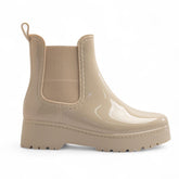 Europeon Union Women Off White Vernis Leather Half Boot #3160
